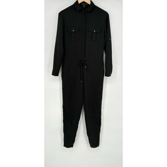 Ted Baker Triksie Jumpsuit Black Rolled Long‎ Sleeve Drawstring V Neck 0 - Picture 2 of 8